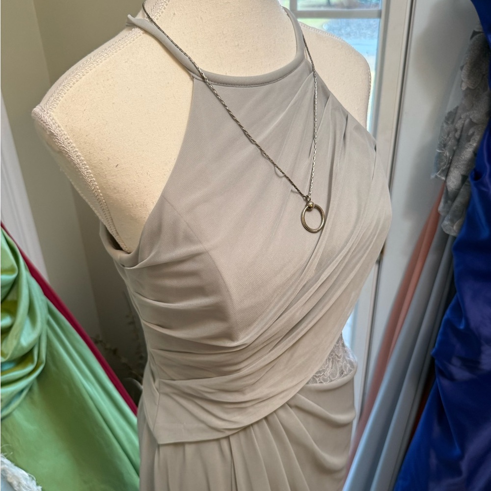 David's Bridal Light Gray Prom Dress/bridesmaid/evening /special occasions - Picture 6 of 12
